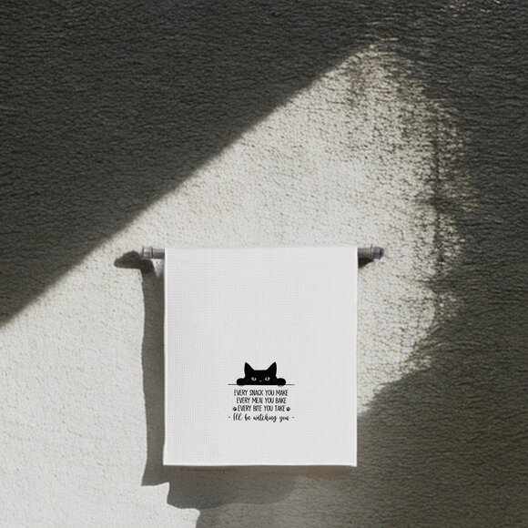 Black Cat Hand Towel Kitchen Decor Halloween Decoration Soft Tea Dish Cloth Gift - Picture 7 of 7